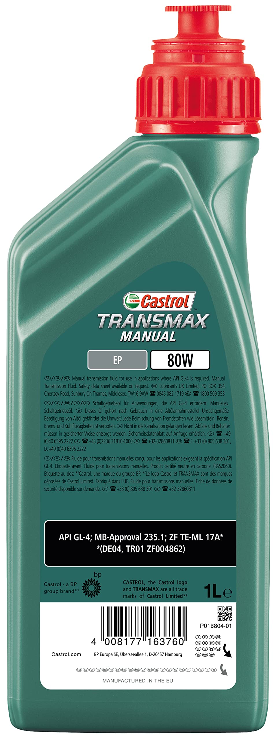 Castrol Transmax Manual EP 80W 1L | for manual gearboxes : Amazon